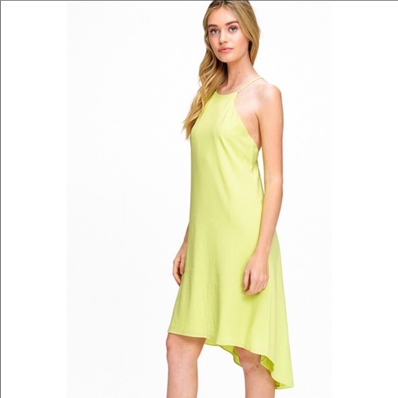 lime green chiffon dress